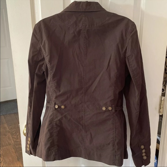 Talbots Sz 8 Brown Lightweight Button Up Cotton Jacket With Pockets GUC BPU2 - Picture 6 of 13